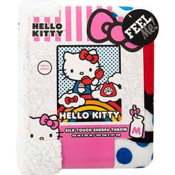 Northwest Hello Kitty On The Phone Silk Touch Sherpa Blankets White, Blue, Red (152.4x127)