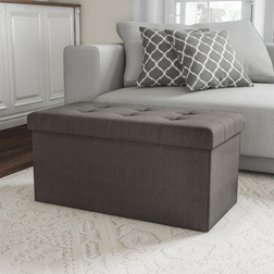 Lavish Home Large Folding Ottoman- Cube Storage Bench