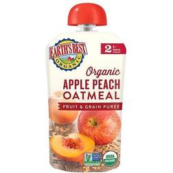 Earth's Best Organic Stage 2 Baby Food Apple and Peach Oatmeal Pouch