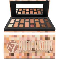 W7 nudification pressed pigment eyeshadow palette 16 colours new