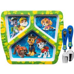 Zak Designs paw patrol dinnerware set includes melamine 3-section divided pla