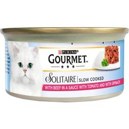 Gourmet solitaire wet cat food cans with beef sauce 85g