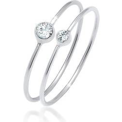 Elli Ring Set Basic Trend Kristalle 925 Silber Silber 1010905304