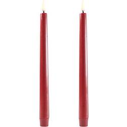 Uyuni Conical Carmine Red LED Candle 25cm 2pcs