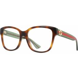 Gucci Square GG0038ON 002 Havana/Red/Green 54mm