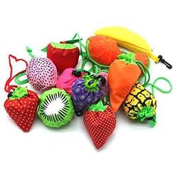 YUYIKES 10PCS Fruits Reusable Grocery Shopping Tote Bags Folding Pouch Storage Bags Convenient Grocery Bags for Shopping Travel