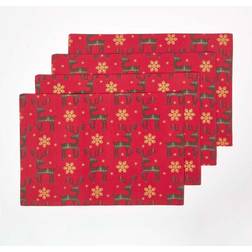 Homescapes Christmas Set Place Mat Red
