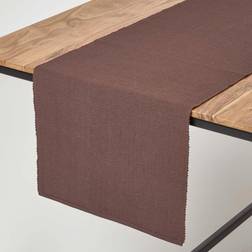 Homescapes Cotton Plain Chocolate Chocolate Tablecloth Brown