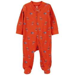 Carter's Baby Boy Construction 2-Way Zip Sleep & Play, Infant Boy's, Newborn, Red