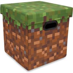 Ukonic Minecraft Grassy Block Bin Cube Organizer with Lid 13