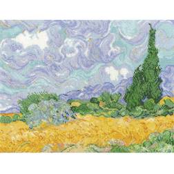 DMC Counted Cross Stitch Kit 11.5"X9"-Van Gogh's A Wheatfield 16 Count