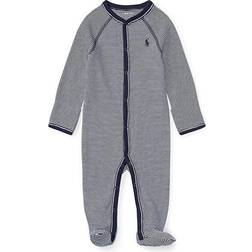 Polo Ralph Lauren Yarn-Dyed Cotton Footie Coverall, Newborn-9 Months BLUE