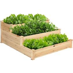 Costway 3 Tier Wooden Raised Garden Bed Planter Kit Flower