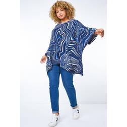 Roman Curve Swirl Print Batwing