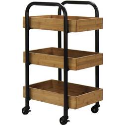 Oceanstar 3-Tier Metal Wheeled Trolley Table