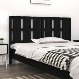 vidaXL Bed Black Wood Pine Black Headboard