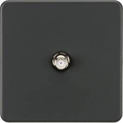 Knightsbridge Screwless 1G SAT TV Outlet Non-Isolated Anthracite