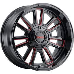 Mayhem Apollo Wheel, 20x10 with 8 on 170 Bolt Pattern Black W/Prism