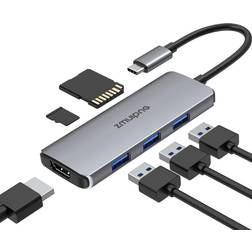 USB Type C Hub 5 1 Macbook Pro Air USBC Adapter with Reader