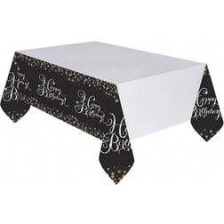 Amscan Sparkling Gold Celebration Happy Birthday Plastic Tablecover