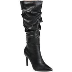 Journee Collection Women's Sarie Ruched Stiletto Boots Black Black