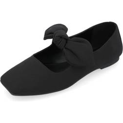 Journee Collection Women's Seralinn Bow Flats Black Black