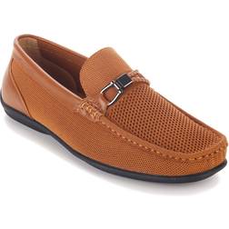 Aston Marc Men's Moccasin Knit Driving Shoes Tan