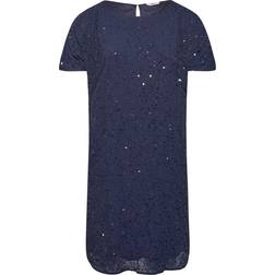 Yours Embellished Shift Dress - Dark Blue