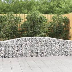 vidaXL Arched Gabion Baskets 7 Galvanised Iron Silver