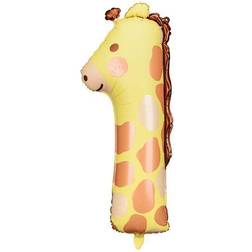 PartyDeco Giraffe foil balloon number 1 animal 1st birthday decoration helium air gift