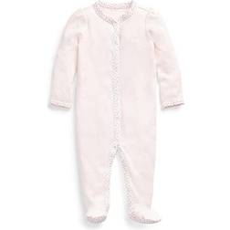 Polo Ralph Lauren Baby Girls Cotton Floral-Trim Coverall Delicate Pink Delicate Pink