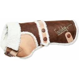 Touchdog Life JKTD7BRSM Original Sherpa-Bark Designer Fashion-Forward Coat, Brown