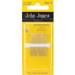 John James Embroidery Hand Needles-Size 8 16/Pkg -JJ135-08