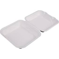 Eco-Products Sugarcane Hinged Lid 1 Compartment Clamshell Carry-Out Container, White, 200/Carton ECOEPHC91 White