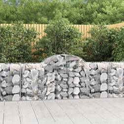 vidaXL Arched Gabion Baskets 2 Galvanised Iron Silver