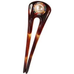 Caravan hand decorated tortoise shell hair pin