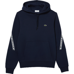 Lacoste Men's Classic Fit Printed Bands Hooded Sweatshirt - Navy Blue