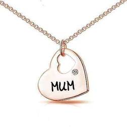 Jones Rose gold plated mum heart necklace created with zircondiaÂ crystals