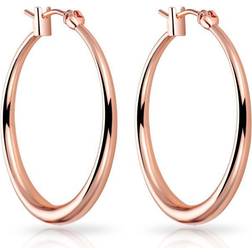 Philip Jones Rose Gold Plated 30mm Hoop Earrings