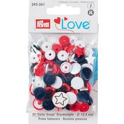 Prym Circles and Stars Press Snap Colour Fasteners, 12.4mm, Pack of 30, Multi