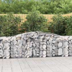 vidaXL Gabion bågformad 400x50x80/100 galvaniserat järn