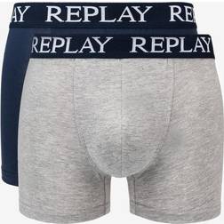 Replay Women's basic cuff underwear - Grey Melange/Indigo