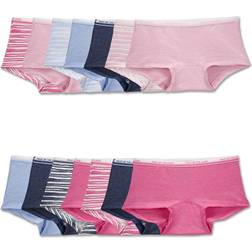 Fruit of the Loom Girls' Little Cotton Boyshort Underwear, Pack-Fashion Assorted