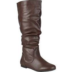 Journee Collection Women's Jayne Wide Calf Boots Brown Brown