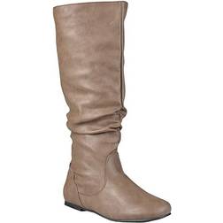 Journee Collection Jayne Boot Wide Calf Taupe Women's Shoes Taupe