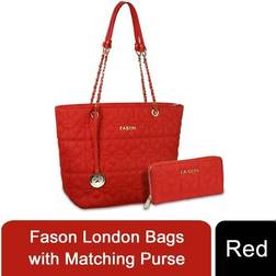 Multi-Functional London Bags with Matching Purse Red Red