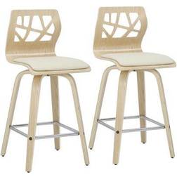 Lumisource Folia Natural, Cream Bar Stool 2