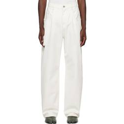 Maison Margiela Wide-Leg Denim Pants with Slash Details - White