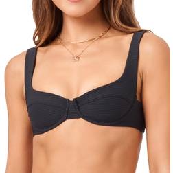 L*Space Eco Chic Repreve Nikita Bikini Top - Black