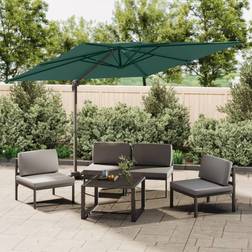 vidaXL Double Top Cantilever Umbrella Green 400x300 Garden Parasol Sunshade